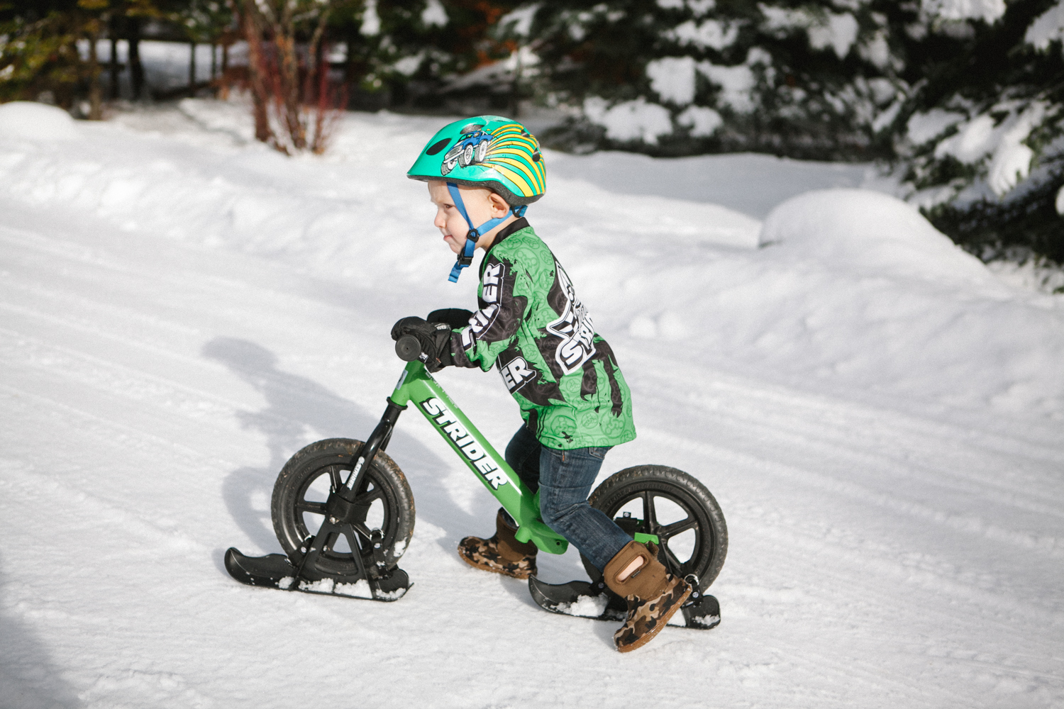 strider bike snow skis